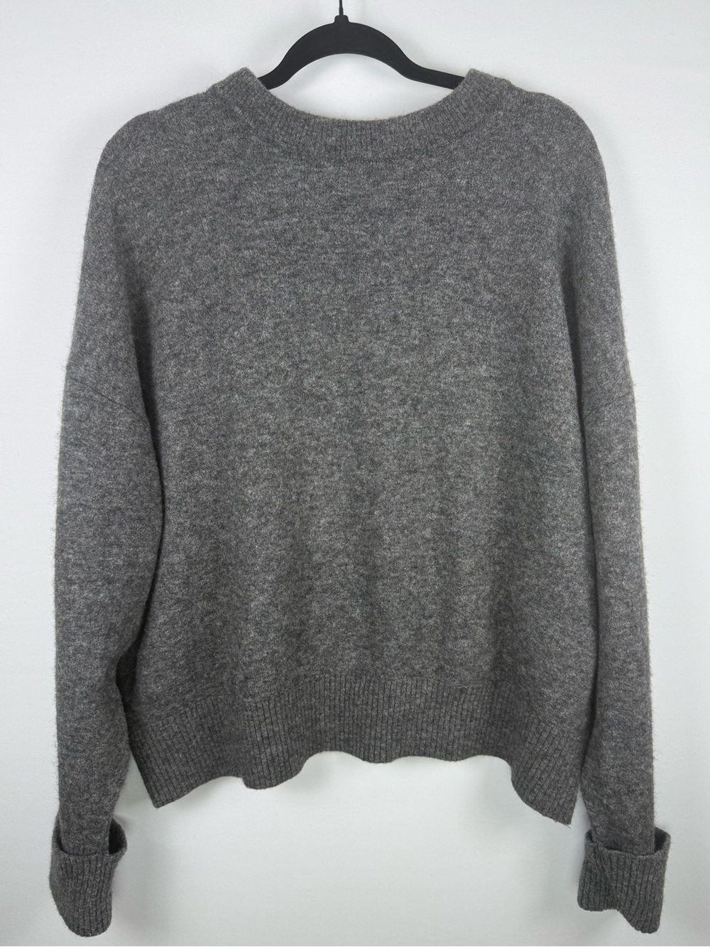 Pilcro Women’s Knit Pullover Sweater, Gray, Large
